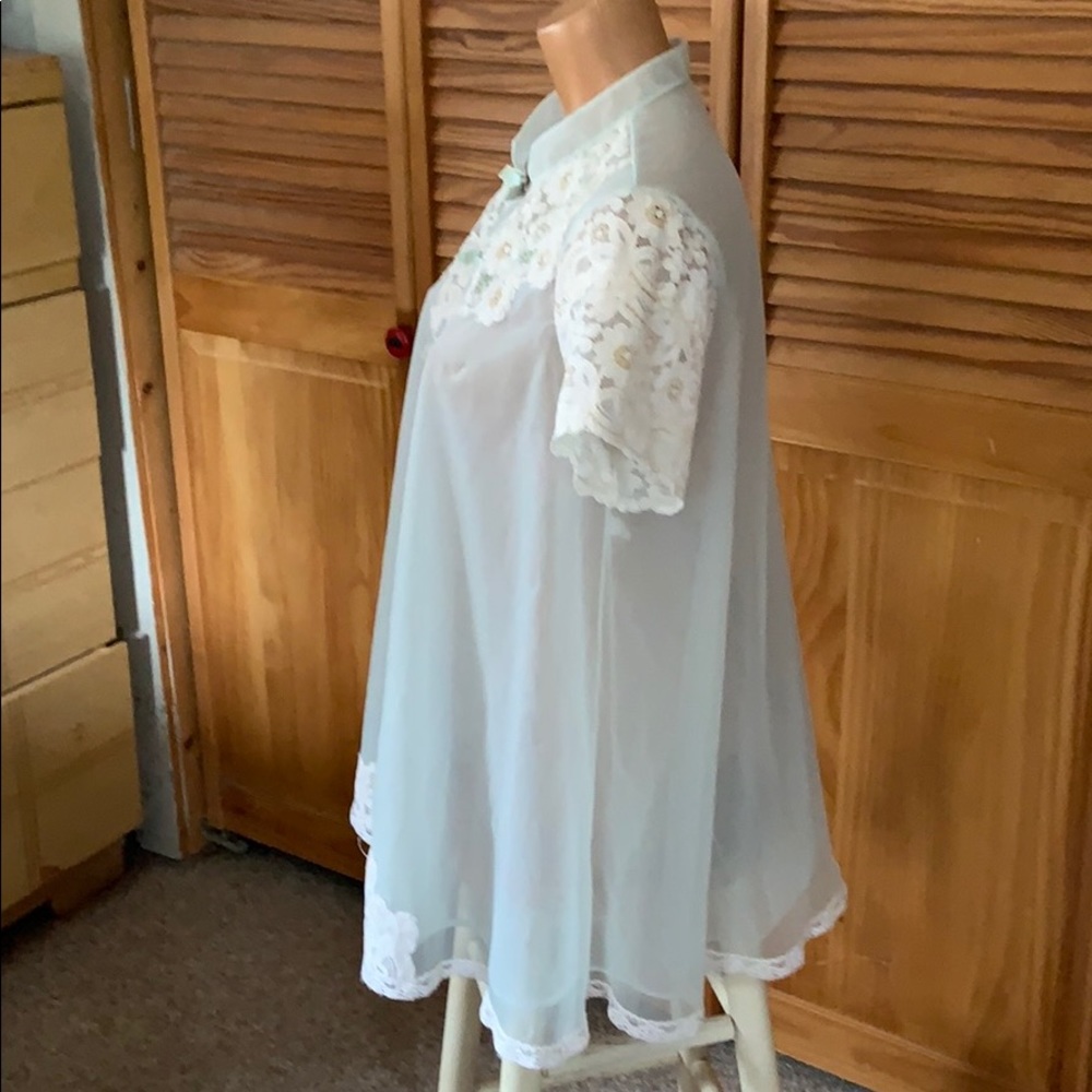 Vintage shadowtime baby blue chiffon nightie robe . Size medium - Picture 5 of 12